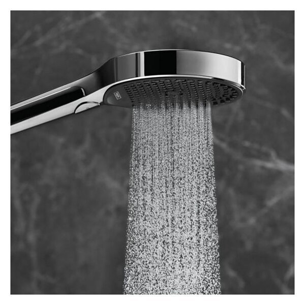 Hansgrohe Rainfinity sprchová sada 130 3jet s tyčí 90 cm a poličkou na mýdlo, chrom 27671000