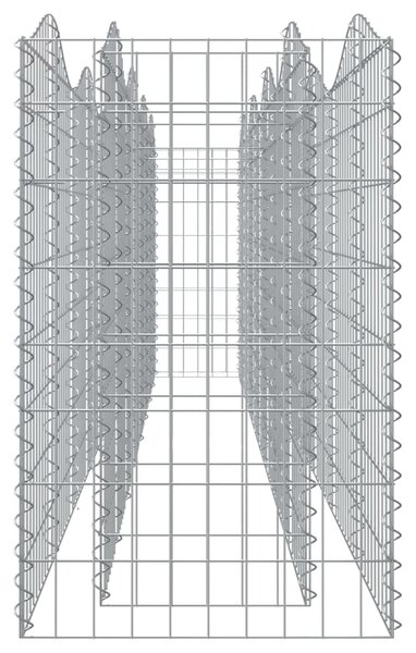 Klenutý gabion vyvýšený záhon 400x50x100 cm pozinkované železo 153547