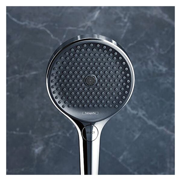 Hansgrohe Rainfinity sprchová sada 130 3jet s tyčí 90 cm a poličkou na mýdlo, chrom 27671000