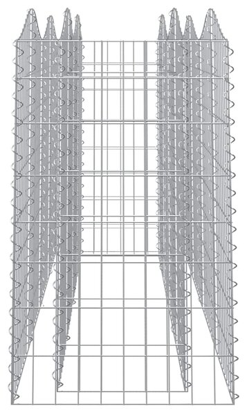 Klenutý gabion vyvýšený záhon 200x50x100 cm pozinkované železo 153546