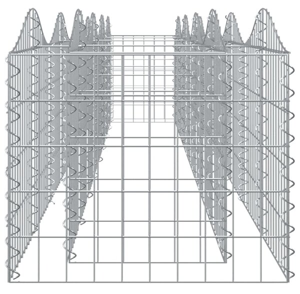 Klenutý gabion vyvýšený záhon 400x50x50 cm pozinkované železo 153543