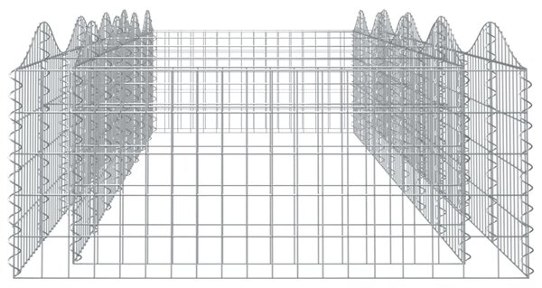 Klenutý gabion vyvýšený záhon 400x100x50 cm pozinkované železo 153551