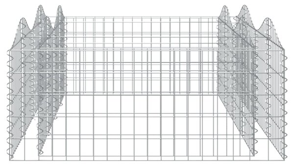 Klenutý gabion vyvýšený záhon 200x100x50 cm pozinkované železo 153550