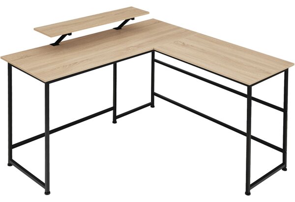 Tectake Psací stůl Melrose 140x130x76,5cm - Industrial světlé dřevo, dub Sonoma
