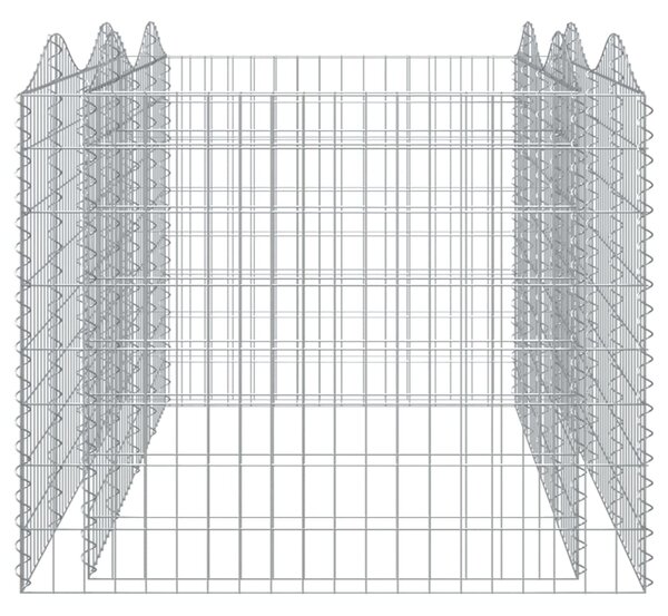 Klenutý gabion vyvýšený záhon 200x100x100 cm pozinkované železo 153554