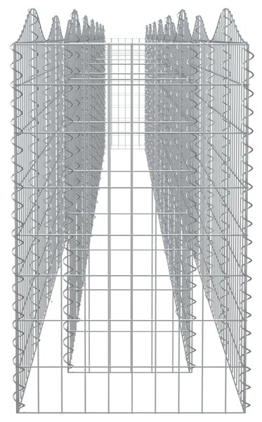Klenutý gabion vyvýšený záhon 600x50x100 cm pozinkované železo 153548