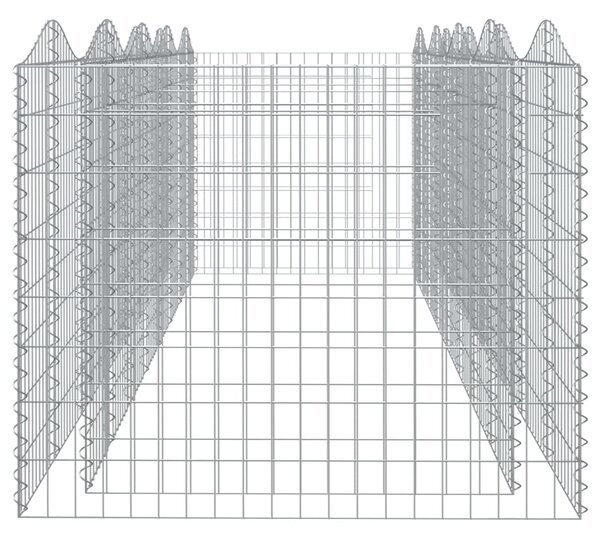 Klenutý gabion vyvýšený záhon 400x100x100 cm pozinkované železo 153555