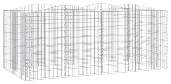 Klenutý gabion vyvýšený záhon 200x100x100 cm pozinkované železo 153554