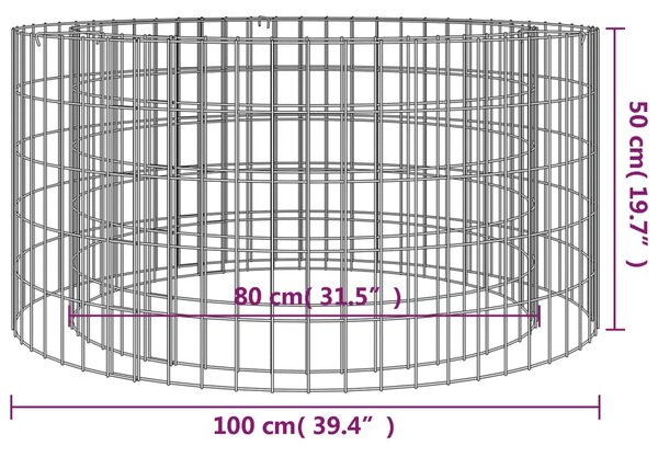 Gabionové ohniště Ø 100 cm pozinkovaná ocel 153560