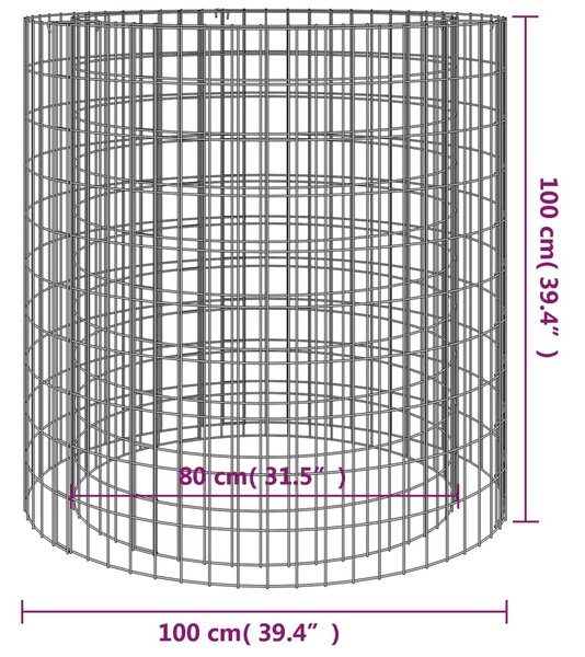 Gabionové ohniště Ø 100 cm pozinkovaná ocel 153561