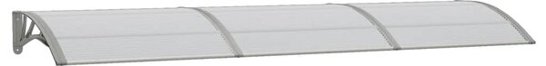 Vchodová stříška šedá 300 x 75 cm polykarbonát 153581