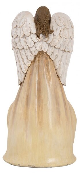 Béžová antik dekorace anděl se svatou rodinou Angel - 15*12*30 cm - Clayre & Eef