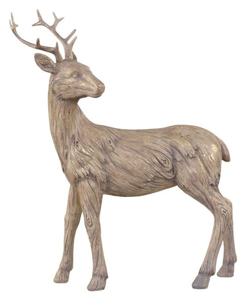 Hnědo-zlatá antik dekorace Jelen - 23*8*29 cm - Chic Antique