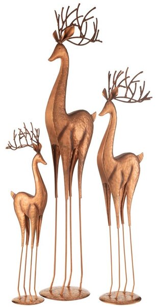 Měděná kovová dekorace jelen Deer M - 19*13*71 cm - J-Line by Jolipa