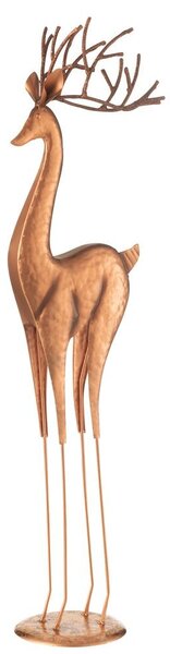 Měděná kovová dekorace jelen Deer M - 19*13*71 cm - J-Line by Jolipa