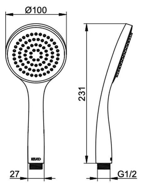 KEUCO Ixmo - Ruční sprcha s funkcí ECO AIR, chrom 59580010100
