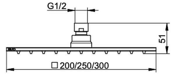 KEUCO Ixmo - Hlavová sprcha 200x200 mm, chrom 59986010102