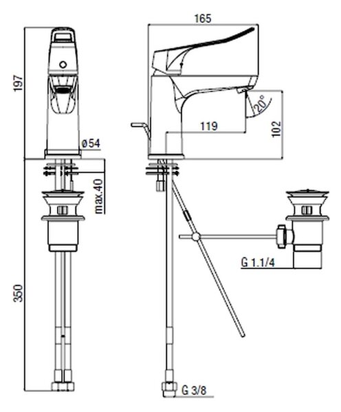 Alpi Sport Senior - Umyvadlová baterie, chrom SPS86179CR