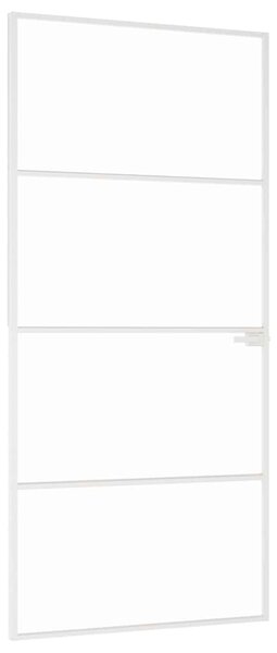 Interiérové dveře bílé 93x201,5 cm tvrzené sklo a hliník úzké 153668