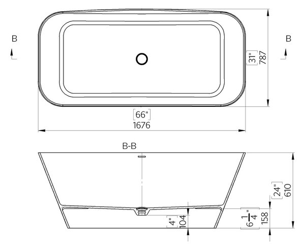 Vima 107 - Volně stojící vana 1676x787 mm, bílá