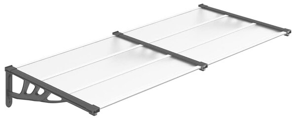 Vchodová stříška černá a průhledná 199 x 90 cm polykarbonát 153685