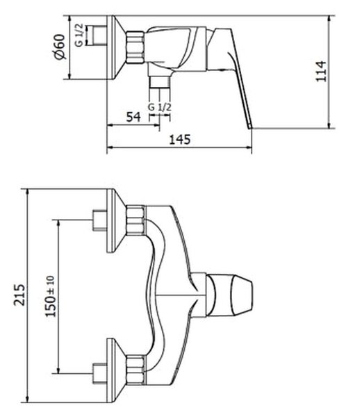 Teorema Sonic - Sprchová baterie nástěnná, chrom 8C210