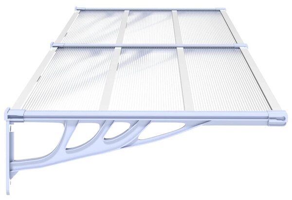 Vchodová stříška šedá a průhledná 239 x 90 cm polykarbonát 153693