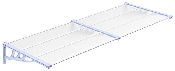 Vchodová stříška šedá a průhledná 239 x 90 cm polykarbonát 153693