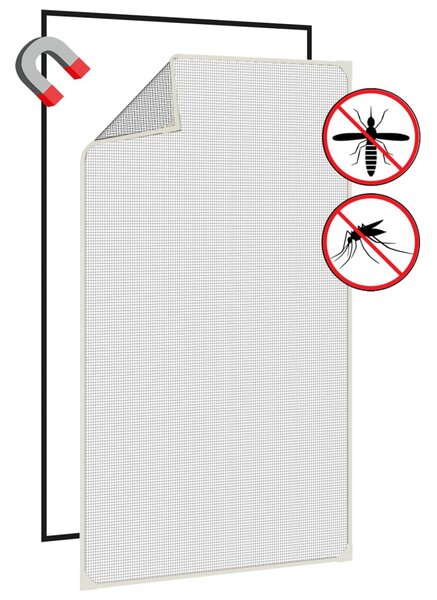 Magnetická okenní síť proti hmyzu bílá 80 x 140 cm 153847