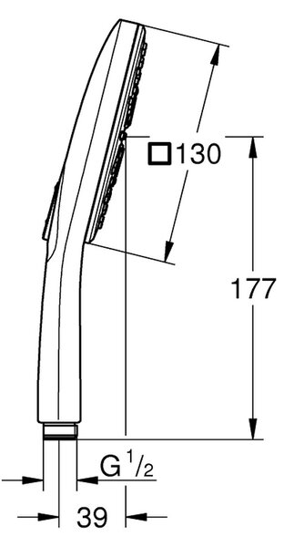 GROHE Rainshower SmartActive 130 Cube - Ruční sprcha 3 proudy, kartáčovaný Hard Graphite 26582AL0