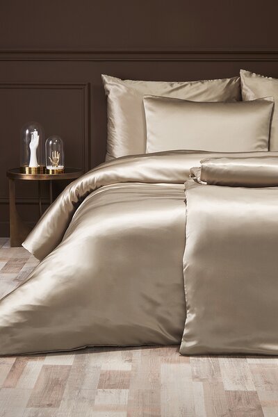Povlečení Silk Taupe 100% Hedvábí povlak 40/40
