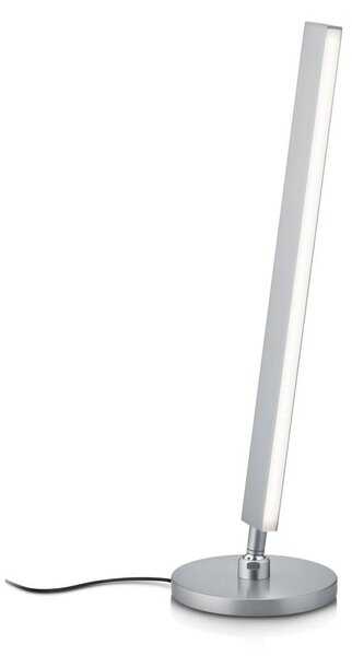 Knapstein Stolní lampa LED Kosma, matný nikl, ovládání gesty, stmívatelný, Hliník / šedá / zinek, Obývací pokoj / jídelna, Mosaz, Moderní