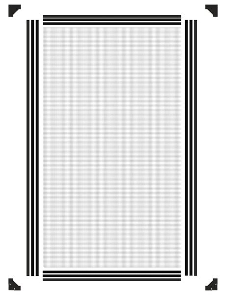Magnetická okenní síť proti hmyzu antracitová 80 x 140 cm 153848