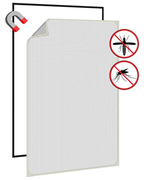 Magnetická okenní síť proti hmyzu bílá 80 x 120 cm 153849