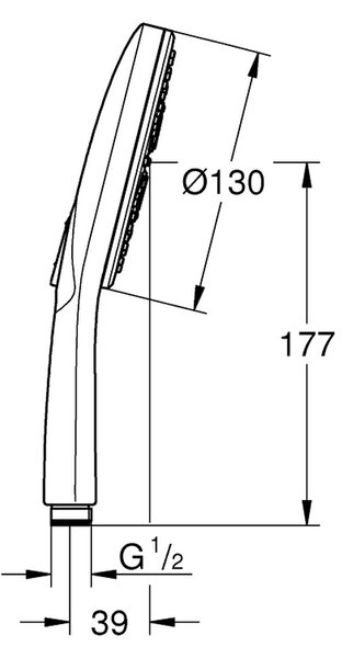 GROHE Rainshower SmartActive 130 - Ruční sprcha 3 proudy, hard Graphite 26574A00