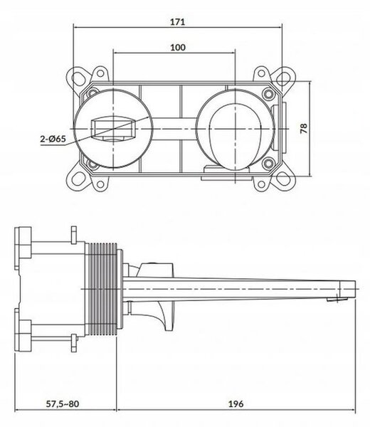 Cersanit Inverto - podomítková umyvadlová baterie, černá-zlatá, S951-296