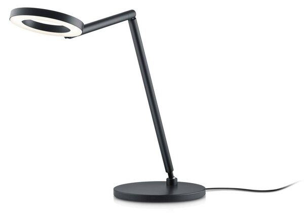 Knapstein Stolní lampa LED Tessa-T, černá, ovládání gesty, stmívatelný, Černá, Pracovna / kancelář, Mosaz, Moderní