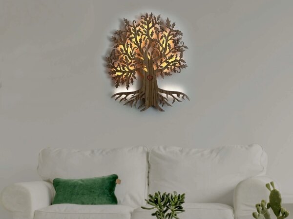 Li-Go 5747/DUB2 - LED Nástěnná dekorace LED/10W/230V 45x55 cm dub