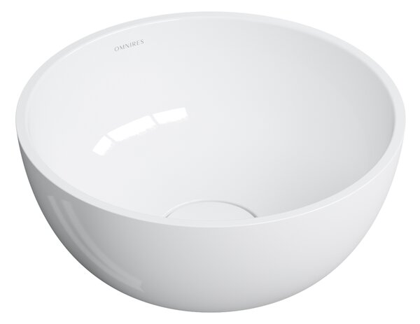 Omnires Shell M+ umyvadlo 35x35 cm kulatý na pult bílá lesk SHELL350UNBP
