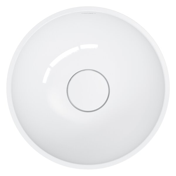 Omnires Shell M+ umyvadlo 35x35 cm kulatý na pult bílá lesk SHELL350UNBP