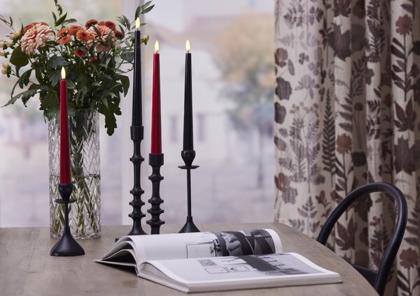 LED svíčka Flamme Candy Black 26 cm – set 2 ks