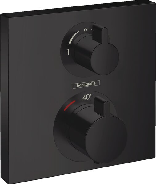 HG SET Ecostat Black - Sprchový systém pod omítku, Ecostat Square, termostatická baterie - kompletní sada, černá matná