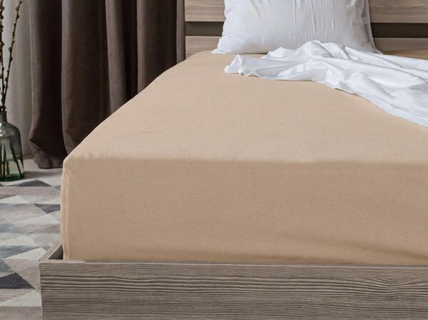 Jersey prostěradlo BASIC béžové 90 x 200 cm