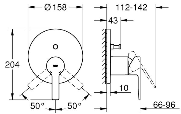 Grohe Lineare SET - Sprchový systém pod omítku, Lineare, páková baterie - kompletní sada, chrom