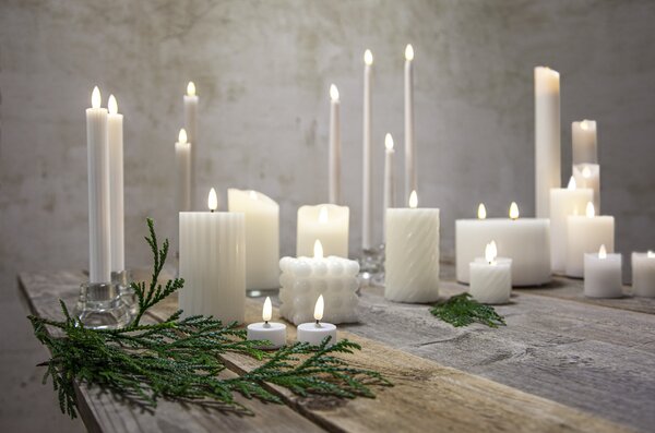 LED svíčka Flamme Slim White 38 cm – set 2 ks + dálkový ovladač