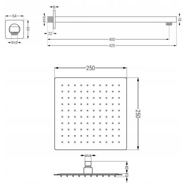Mexen CUBE - 3-výstupová podomítková sprchová sada 7v1, bílá, 77503-set