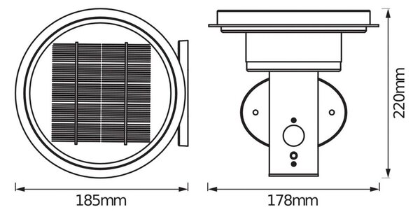 OSRAM nástěnné světlo ENDURA STYLE SOLAR DOUBLE CIRCLE nerezová ocel, stmívatelný, Hliník / šedá / zinek, Nerezová ocel, Moderní