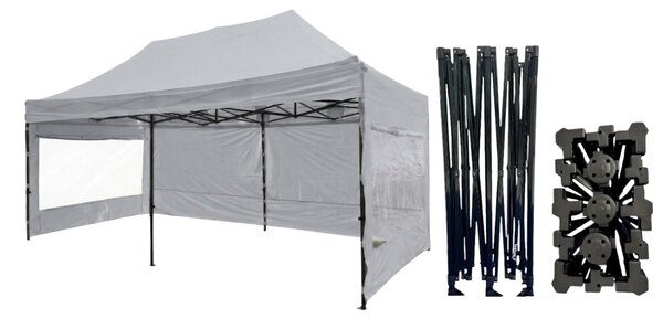 TENTino Nůžkový párty stan 3x6 m /6 noh STEEL HEXAGON Barva opláštění (Zvolte variantu): 5A - ŠEDÁ