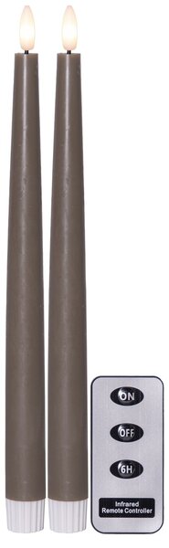 LED svíčka Flamme Slim Mole 28 cm – set 2 ks + dálkový ovladač