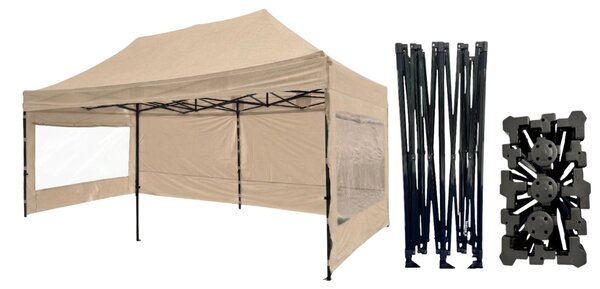 TENTino Nůžkový párty stan 3x6 m /6 noh STEEL HEXAGON Barva opláštění (Zvolte variantu): 5A - ŠEDÁ